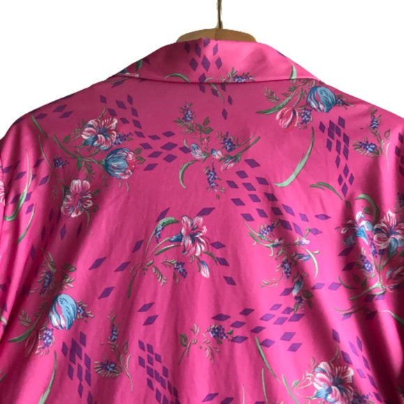 Vintage Pink Floral Stretch Nightgown Sleepwear - Picture 8 of 9